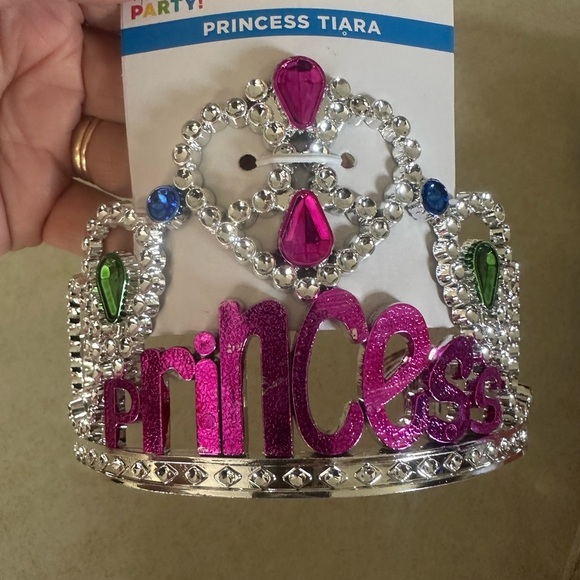 CHARACTER WIG by Rubies Costume Co, Blonde Curly Wig Pink Highlights No tiara. - Picture 3 of 5